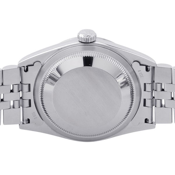 ロレックス デイトジャスト36 ランダムシリアル ルーレット SS/K18ホワイトゴールド 16234G  ROLEX 黒文字盤 10Pダイヤ