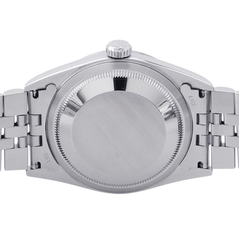 ロレックス デイトジャスト36 ランダムシリアル ルーレット SS/K18ホワイトゴールド 16234G  ROLEX 黒文字盤 10Pダイヤ