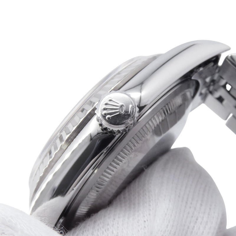 ロレックス デイトジャスト36 ランダムシリアル ルーレット SS/K18ホワイトゴールド 16234G  ROLEX 黒文字盤 10Pダイヤ