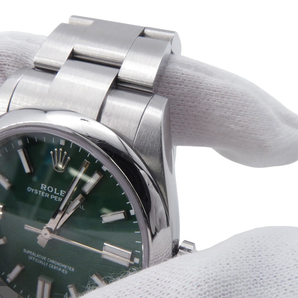 ロレックス オイスターパーペチュアル 41 ランダムシリアル ルーレット 134300 ROLEX 腕時計 グリーン文字盤 ロレックス オイスターパーペチュアル 41 ランダムシリアル ルーレット