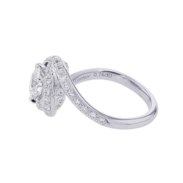 カルティエ リング トリニティ ルバン ソリテール ダイヤモンド 中石0.74ct Pt950プラチナ サイズ50 N4250400 Cartier 指輪