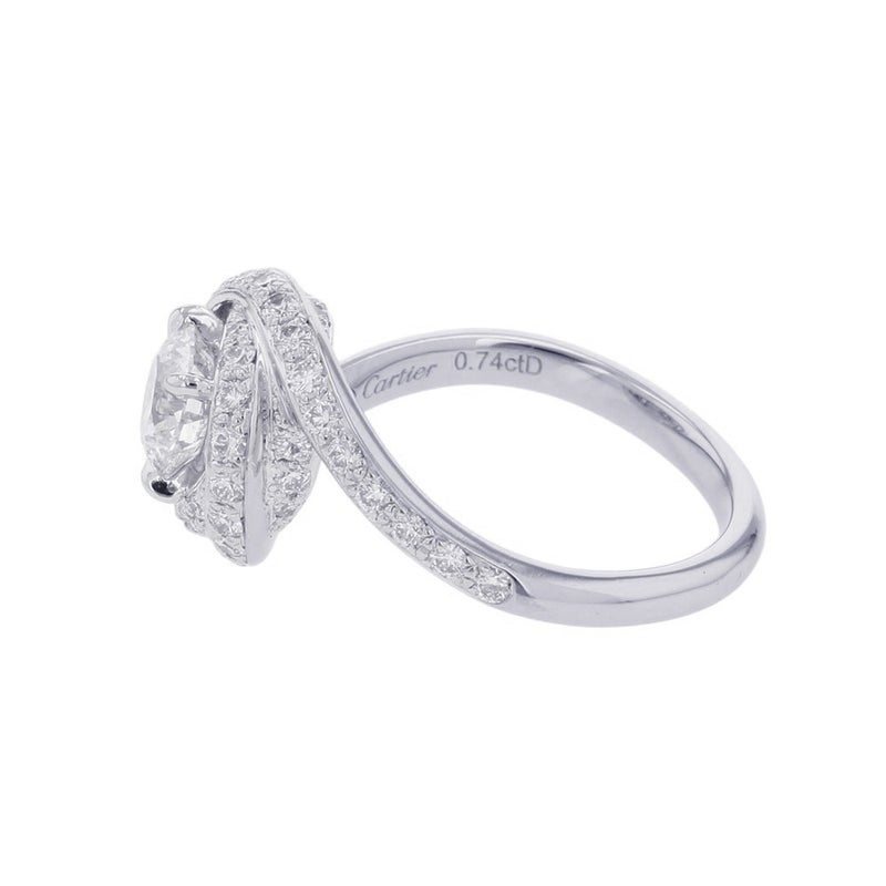 カルティエ リング トリニティ ルバン ソリテール ダイヤモンド 中石0.74ct Pt950プラチナ サイズ50 N4250400 Cartier 指輪