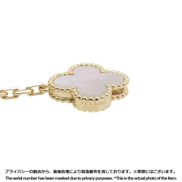 ヴァンクリ ネックレス マジック アルハンブラ ロングネックレス 16モチーフ ホワイト＆グレー マザーオブパール/オニキス K18YG