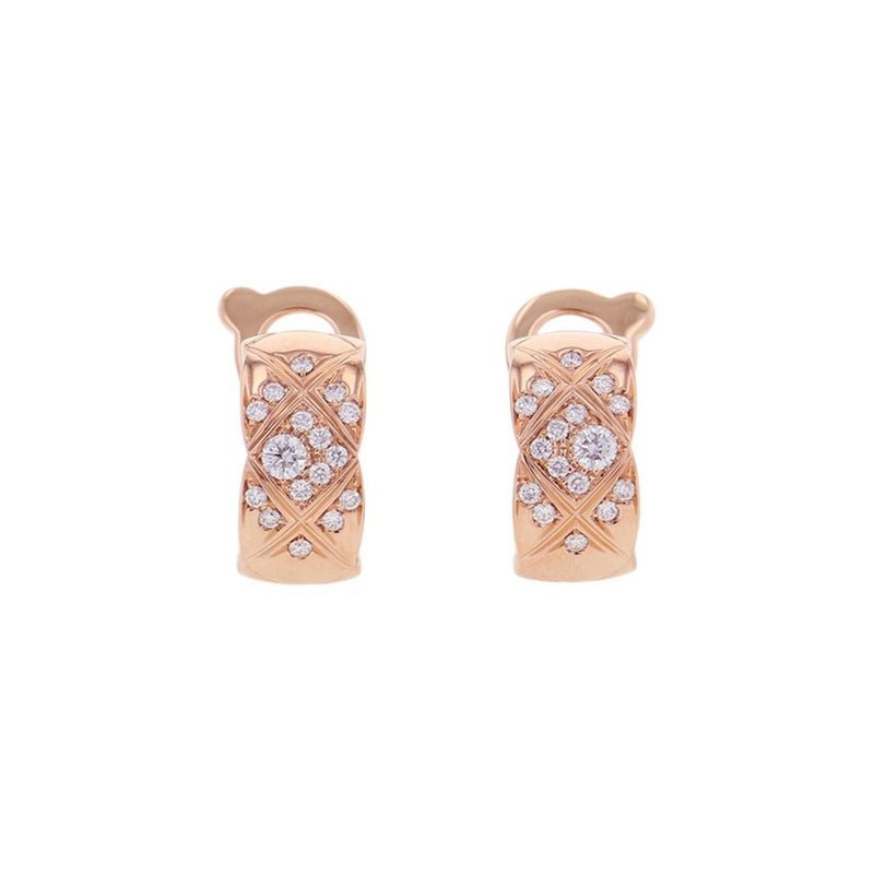 シャネル ピアス ココ クラッシュ コレクション イヤリング ダイヤモンド 32P 計約0.19ct K18PGピンクゴールド J11755 CHANEL