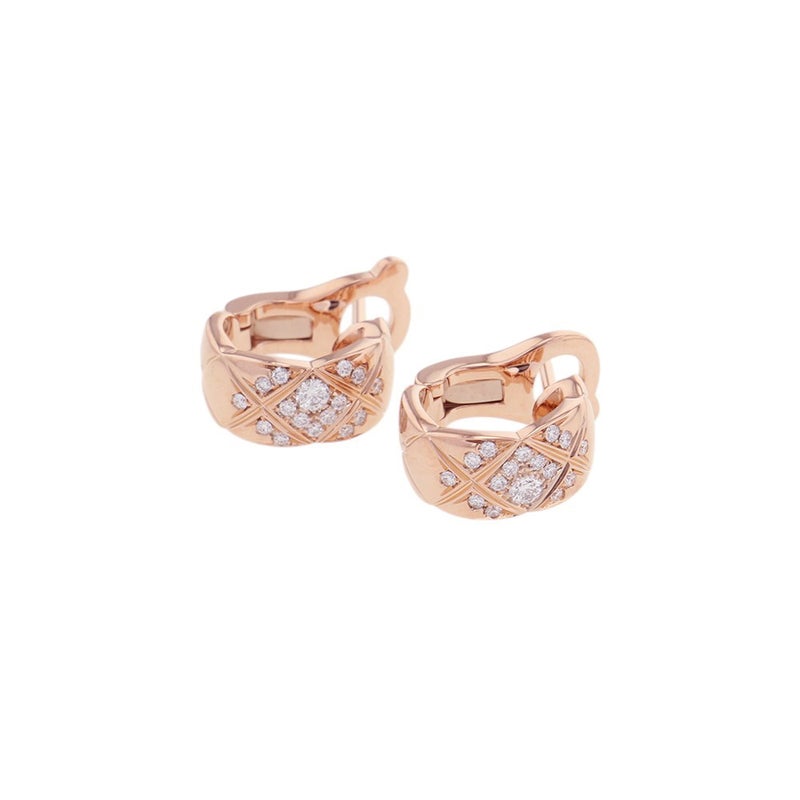 シャネル ピアス ココ クラッシュ コレクション イヤリング ダイヤモンド 32P 計約0.19ct K18PGピンクゴールド J11755 CHANEL