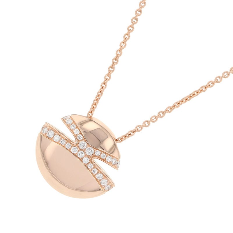 ブルガリ ネックレス カボション ダイヤモンド 計0.55ct K18PGピンクゴールド 361447 BVLGARI ペンダント