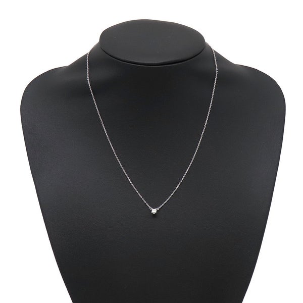 ティファニー ネックレス ソリティア スクエア ダイヤモンド 1P 約0.12ct Pt950プラチナ Tiffany&Co. ペンダント