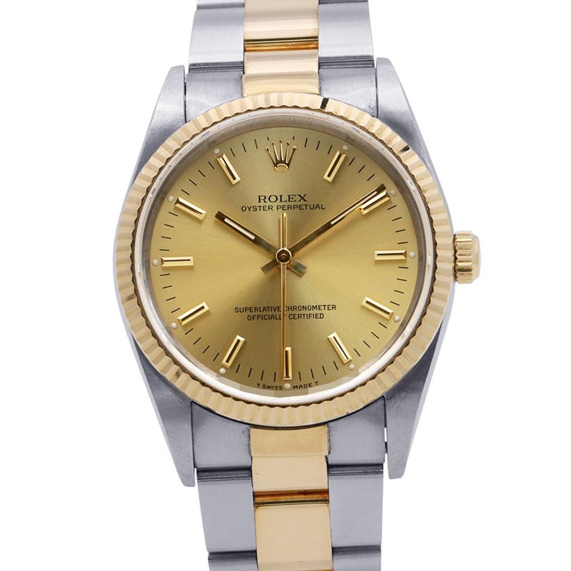 ロレックス オイスターパーペチュアル SS/K18YG X番 14233 ROLEX 腕時計 シャンパン文字盤
