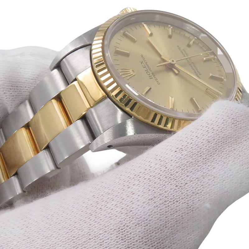 ロレックス オイスターパーペチュアル SS/K18YG X番 14233 ROLEX 腕時計 シャンパン文字盤