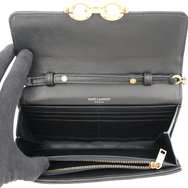 サンローランパリ チェーンウォレット LE MAILLON WALLET ラムスキン 738109 SAINT LAURENT PARIS 財布 黒