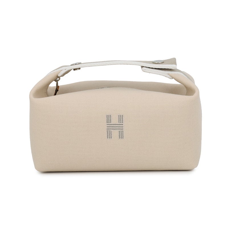 エルメス ポーチ ブリッド・ア・ブラックPM ベージュ/シルバー金具 キャンバス HERMES バッグ 小物入れ