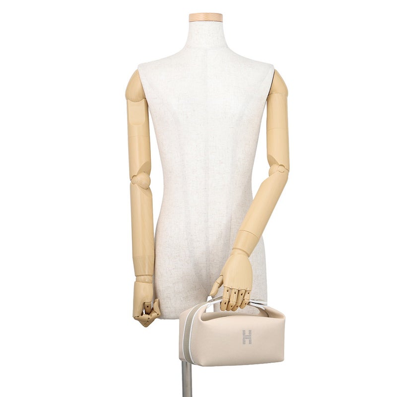 エルメス ポーチ ブリッド・ア・ブラックPM ベージュ/シルバー金具 キャンバス HERMES バッグ 小物入れ