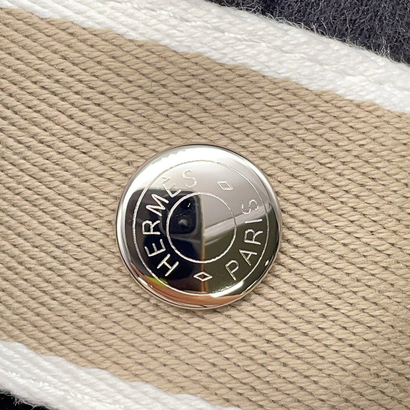 エルメス ポーチ ブリッド・ア・ブラックPM ベージュ/シルバー金具 キャンバス HERMES バッグ 小物入れ