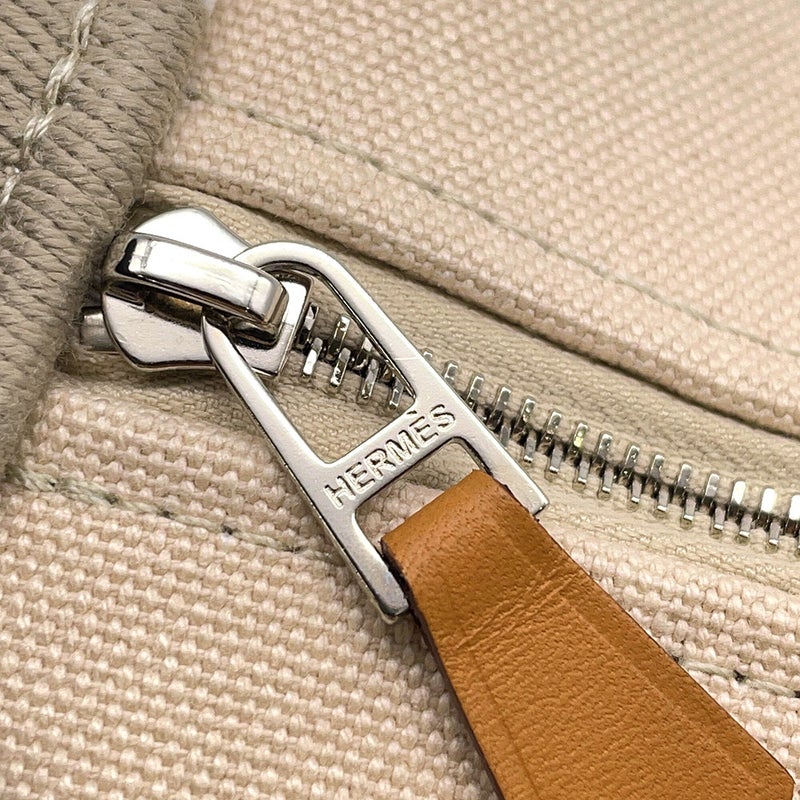 エルメス ポーチ ブリッド・ア・ブラックPM ベージュ/シルバー金具 キャンバス HERMES バッグ 小物入れ