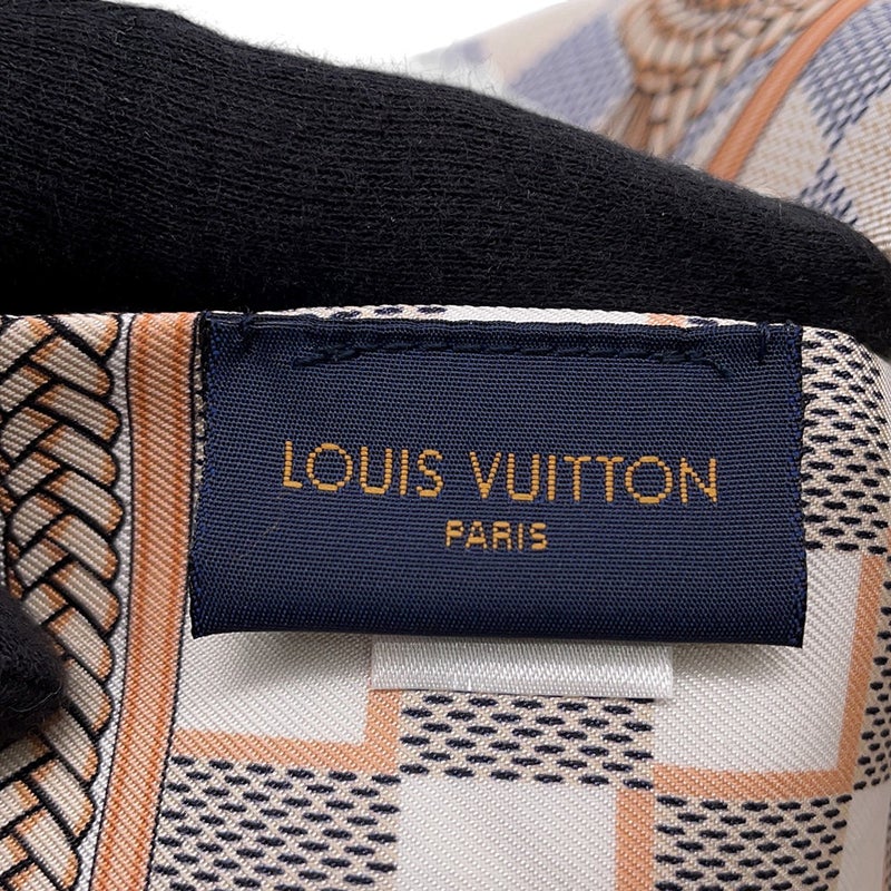 ルイヴィトン スカーフ バンドー ダミエアズール インフィニティ スカーフ シルク M77696 LOUIS VUITTON 白