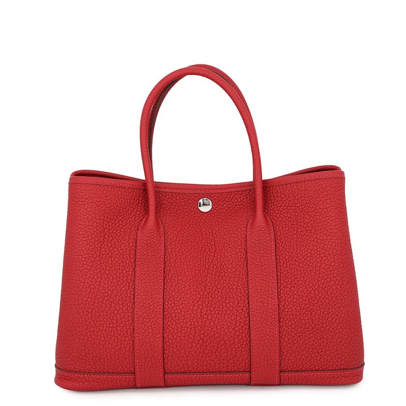 エルメス トートバッグ ガーデンパーティTPM ルージュピマン/シルバー金具 ネゴンダ G刻印 HERMES Garden Party