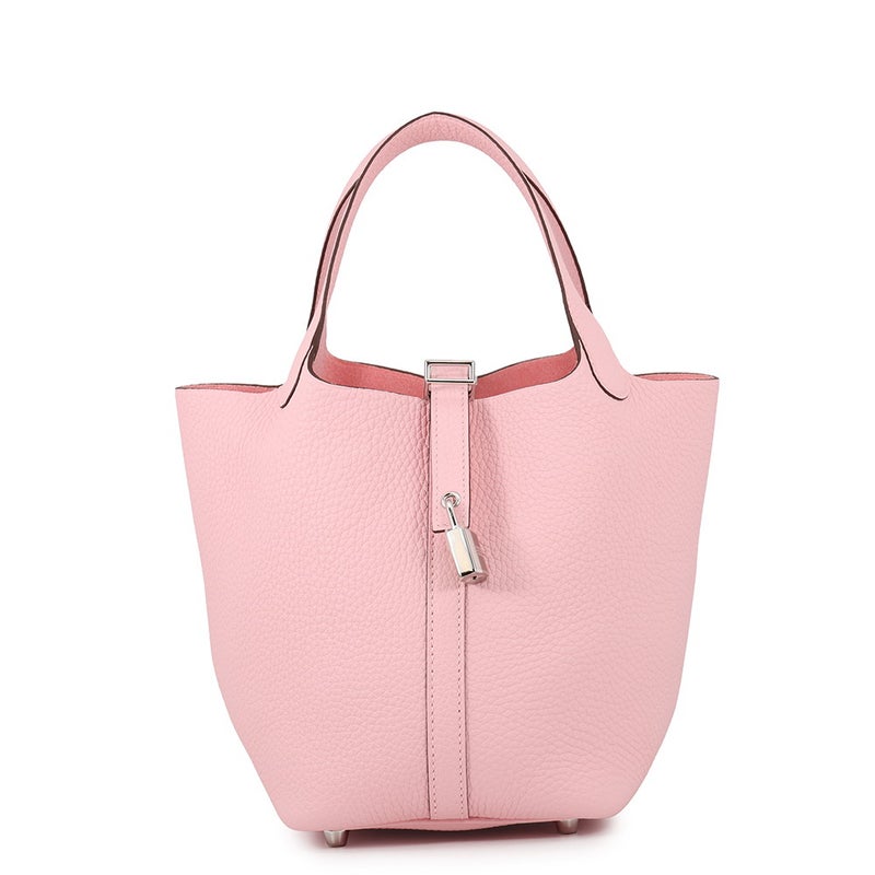 エルメス ハンドバッグ ピコタンロックPM ローズサクラ/シルバー金具 トリヨンクレマンス G刻印 HERMES トートバッグ