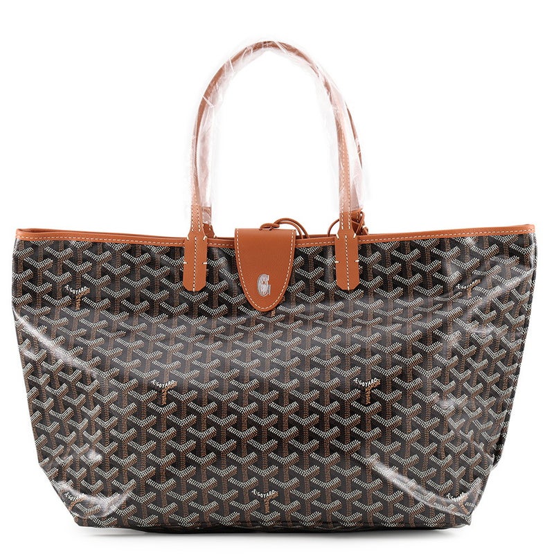 ゴヤール トートバッグ サンルイPM クリップ付 PVC/レザー STLCROPMLTY01CL03P GOYARD ポーチ付き 黒 ブラウン