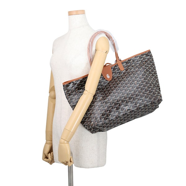 ゴヤール トートバッグ サンルイPM クリップ付 PVC/レザー STLCROPMLTY01CL03P GOYARD ポーチ付き 黒 ブラウン