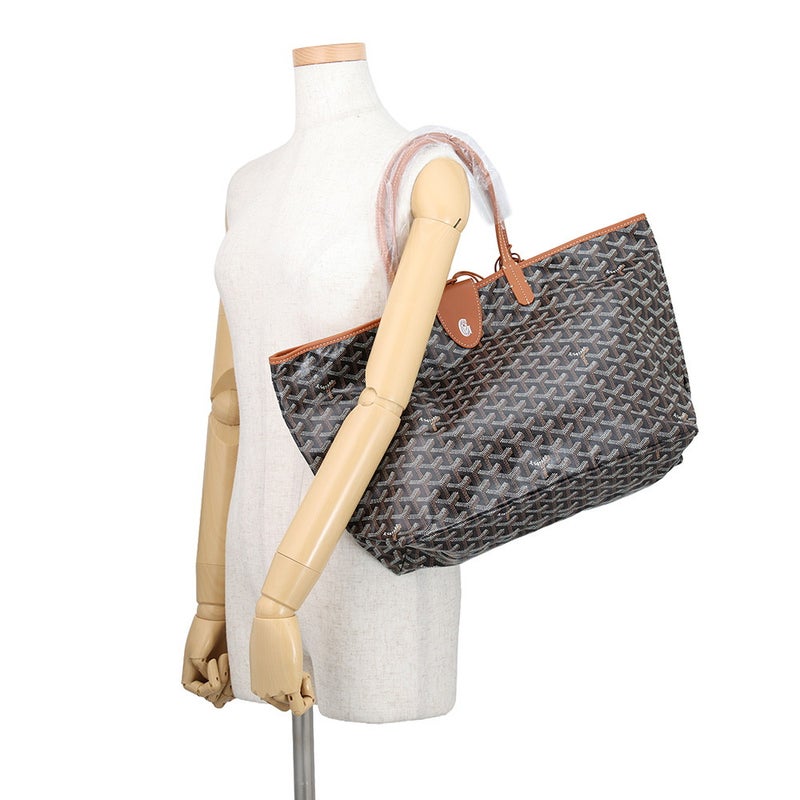 ゴヤール トートバッグ サンルイPM クリップ付 PVC/レザー STLCROPMLTY01CL03P GOYARD ポーチ付き 黒 ブラウン