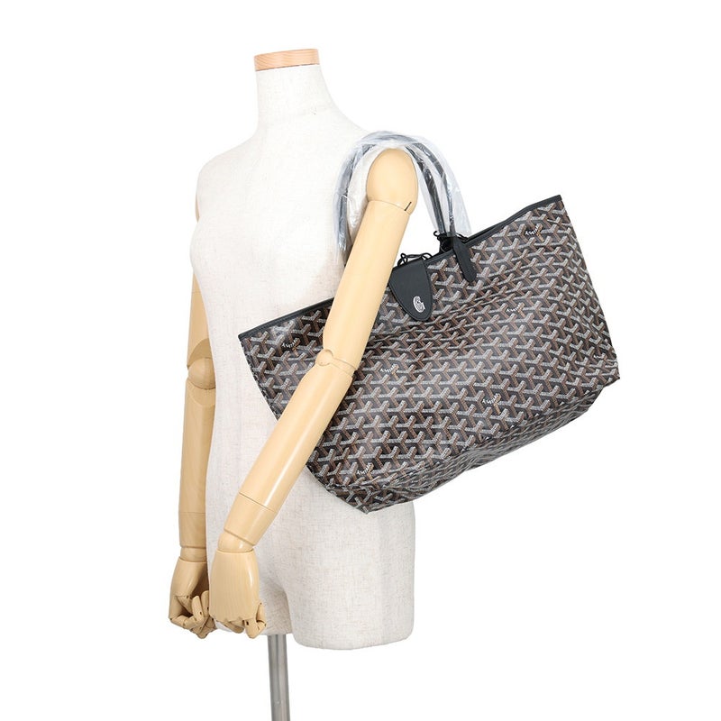 ゴヤール トートバッグ サンルイPM クリップ付 PVC/レザー STLCROPMLTY01CL01P GOYARD ポーチ付き 黒