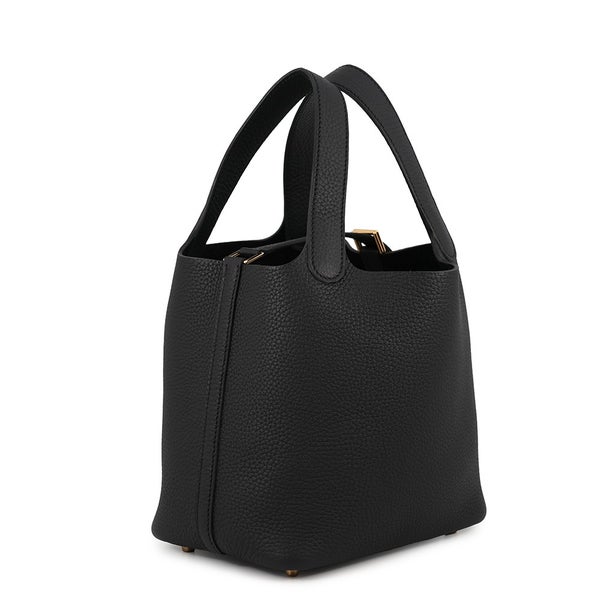 エルメス ハンドバッグ ピコタンロックPM ブラック/ゴールド金具 トリヨンクレマンス G刻印 HERMES トートバッグ 黒