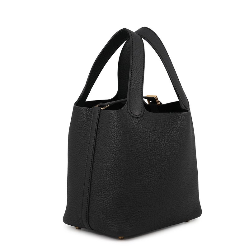 エルメス ハンドバッグ ピコタンロックPM ブラック/ゴールド金具 トリヨンクレマンス G刻印 HERMES トートバッグ 黒