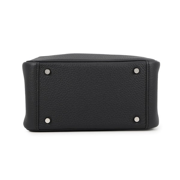 エルメス ハンドバッグ リンディ ミニ ブラック/シルバー金具 トリヨンクレマンス G刻印 2wayショルダーバッグ 黒