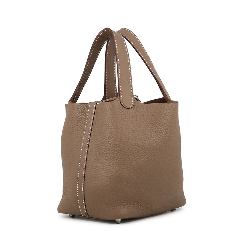 エルメス ハンドバッグ ピコタンロックPM エトゥープ/シルバー金具 トリヨンクレマンス K刻印 HERMES トートバッグ