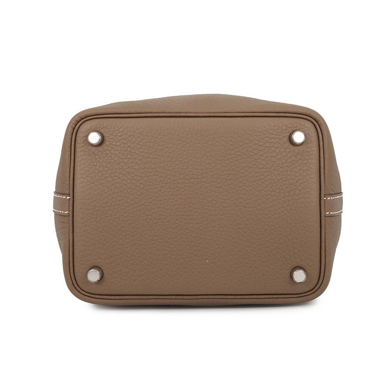 エルメス ハンドバッグ ピコタンロックPM エトゥープ/シルバー金具 トリヨンクレマンス K刻印 HERMES トートバッグ