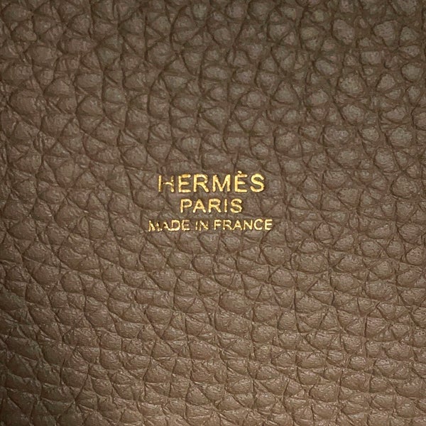 エルメス ハンドバッグ ピコタンロックPM エトゥープ/ゴールド金具 トリヨンクレマンス G刻印 HERMES トートバッグ