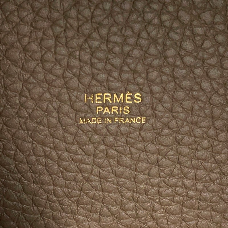 エルメス ハンドバッグ ピコタンロックPM エトゥープ/ゴールド金具 トリヨンクレマンス G刻印 HERMES トートバッグ