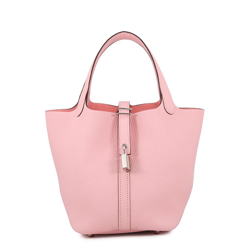 エルメス ハンドバッグ ピコタンロックPM ローズサクラ/シルバー金具 トリヨンクレマンス G刻印 HERMES トートバッグ