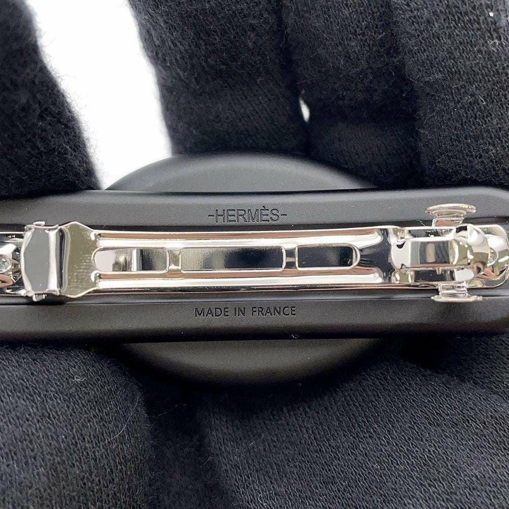 エルメス バレッタ トリ・マイヨンPM ブラック HERMES ヘア