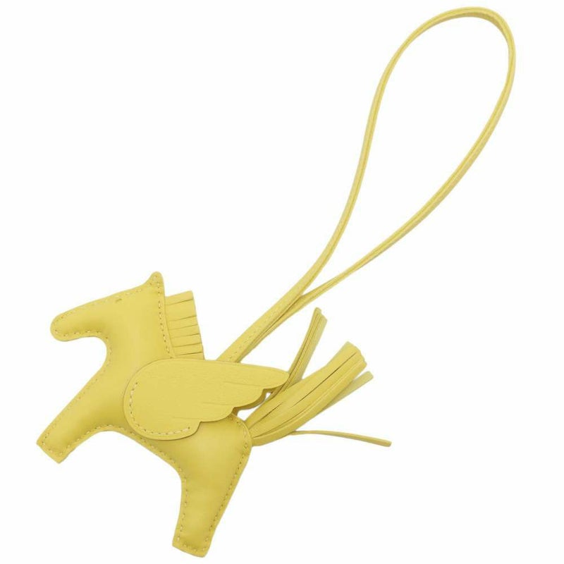 エルメス バッグチャーム ロデオPM ペガサス ライム ラムスキン B刻印 HERMES