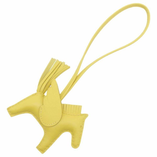 エルメス バッグチャーム ロデオPM ペガサス ライム ラムスキン B刻印 HERMES