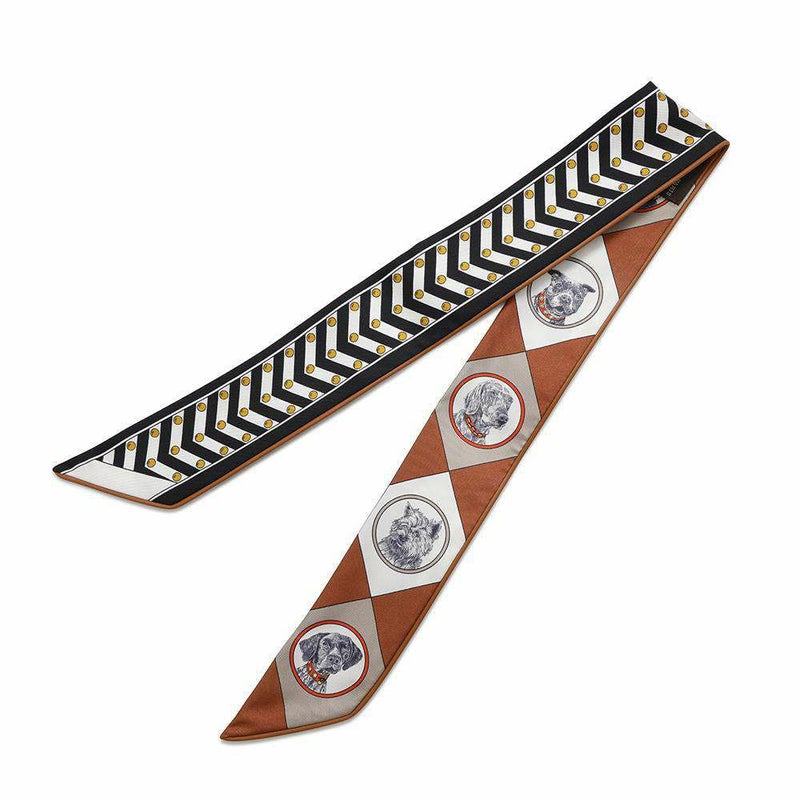 エルメス スカーフ ツイリー コリエ・エ・シアン Colliers et Chiens forever HERMES 2025春夏 黒