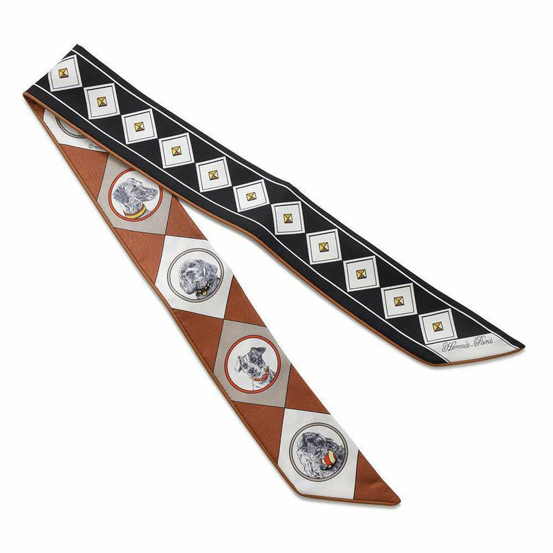 エルメス スカーフ ツイリー コリエ・エ・シアン Colliers et Chiens forever HERMES 2025春夏 黒