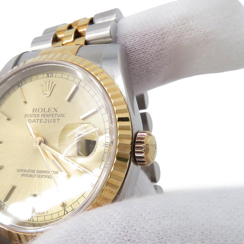 ロレックス デイトジャスト U番 SS/K18YG 16233 ROLEX 腕時計 シャンパン文字盤