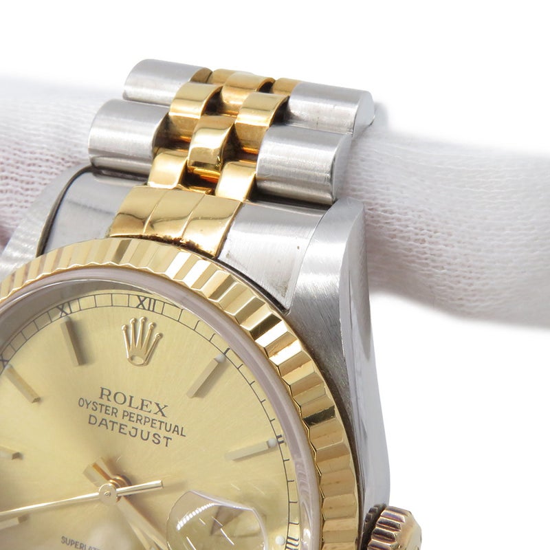 ロレックス デイトジャスト U番 SS/K18YG 16233 ROLEX 腕時計 シャンパン文字盤
