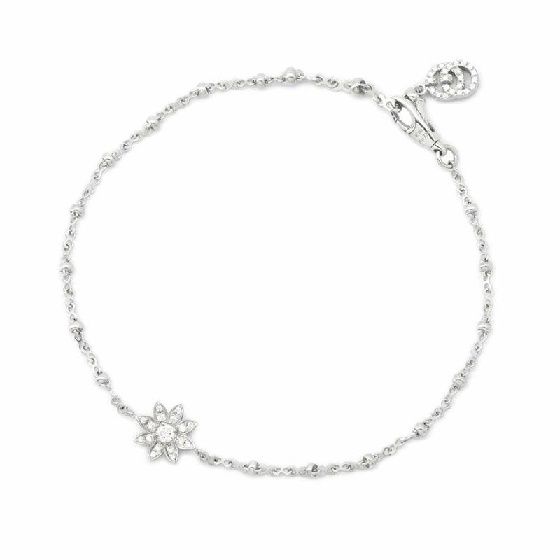 グッチ ブレスレット フローラ GGチャーム ダイヤ 64P 計約0.22ct K18WGホワイトゴールド 581817 GUCCI