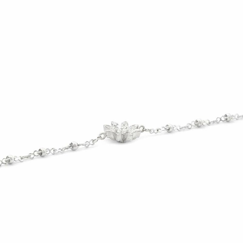 グッチ ブレスレット フローラ GGチャーム ダイヤ 64P 計約0.22ct K18WGホワイトゴールド 581817 GUCCI