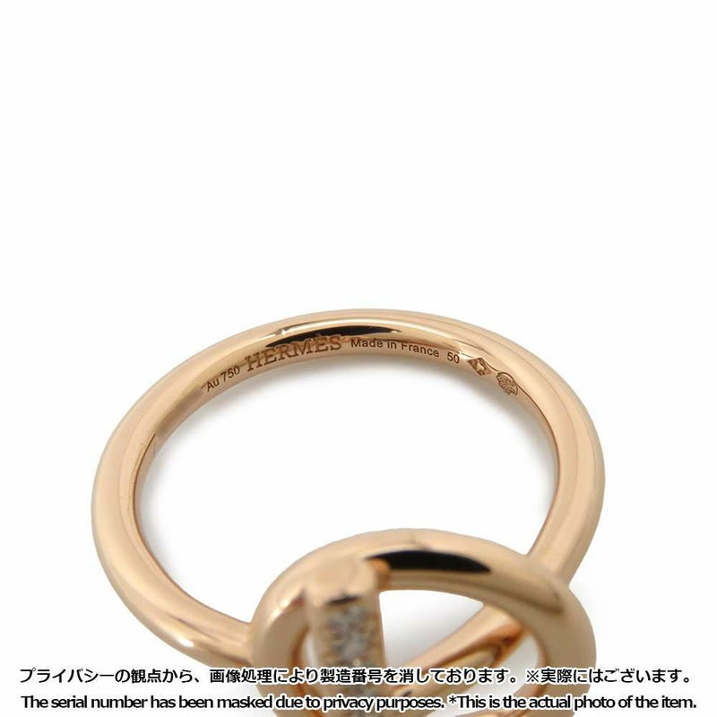 エルメス リング エシャペPM ダイヤモンド 10P 計0.07ct K18PGピンクゴールド リングサイズ50 HERMES ジュエリー