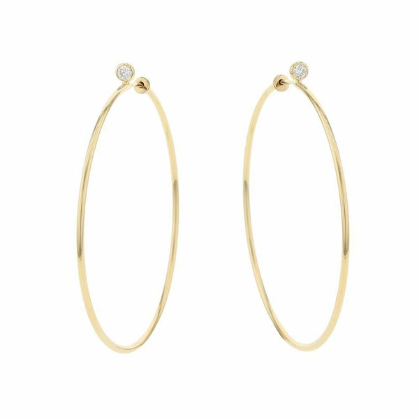 ティファニー ピアス エルサ ペレッティ フープ ピアス ミディアム ダイヤモンド 計0.10ct K18YG 60018046 Tiffany&Co.