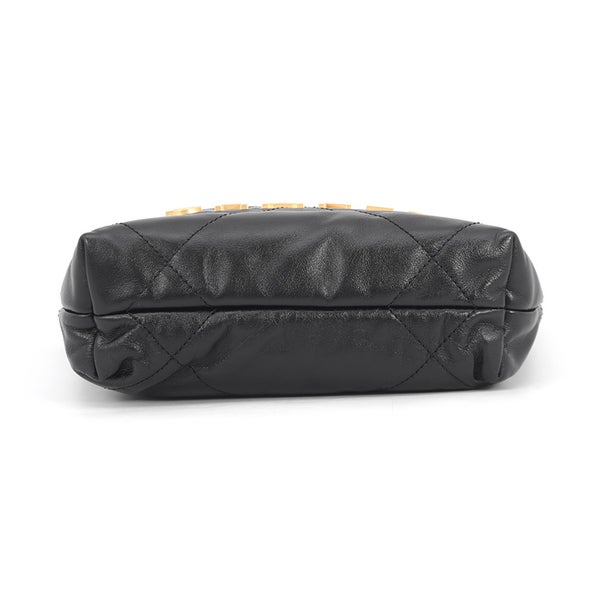 シャネル ハンドバッグ CHANEL 22 ミニ ココマーク シャイニーカーフレザー AS3980 CHANEL 2wayショルダー 黒