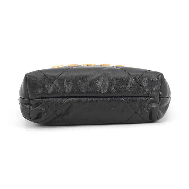 シャネル ハンドバッグ CHANEL 22 ミニ ココマーク シャイニーカーフレザー AS3980 CHANEL 2wayショルダー 黒