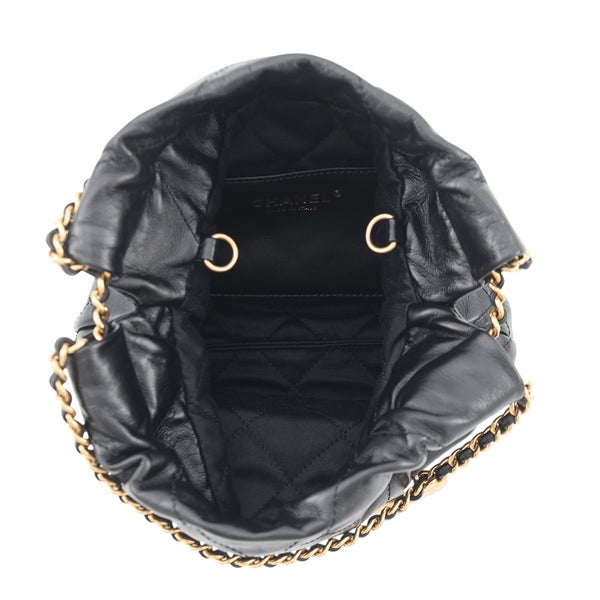 シャネル ハンドバッグ CHANEL 22 ミニ ココマーク シャイニーカーフレザー AS3980 CHANEL 2wayショルダー 黒