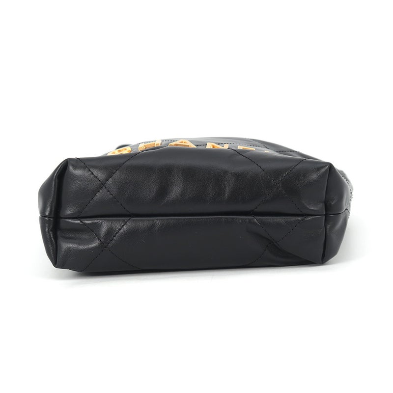 シャネル ハンドバッグ CHANEL 22 ミニ ココマーク シャイニーカーフレザー AS3980 CHANEL 2wayショルダー 黒