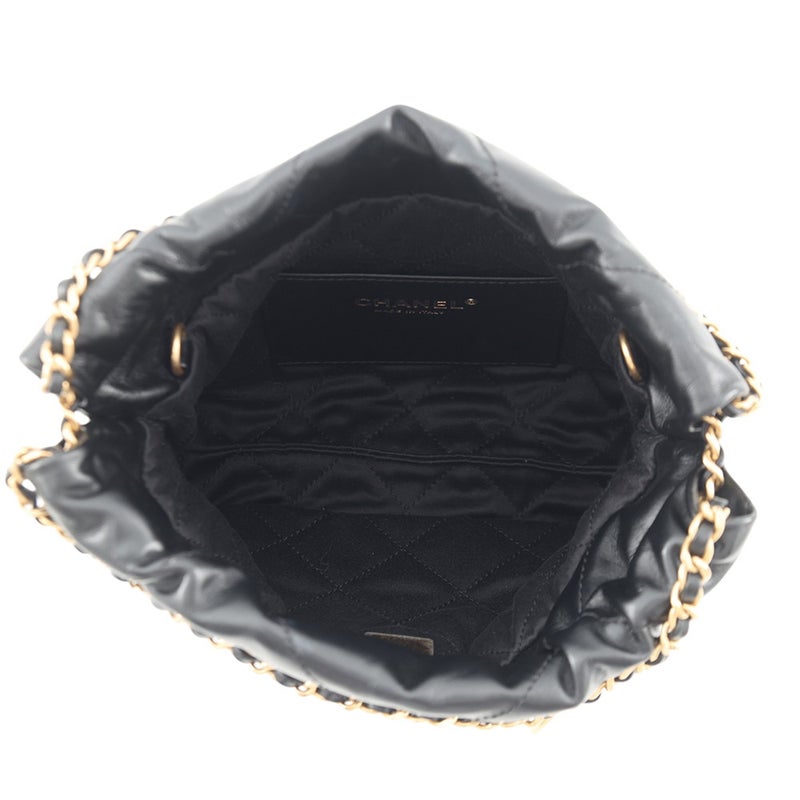 シャネル ハンドバッグ CHANEL 22 ミニ ココマーク シャイニーカーフレザー AS3980 CHANEL 2wayショルダー 黒