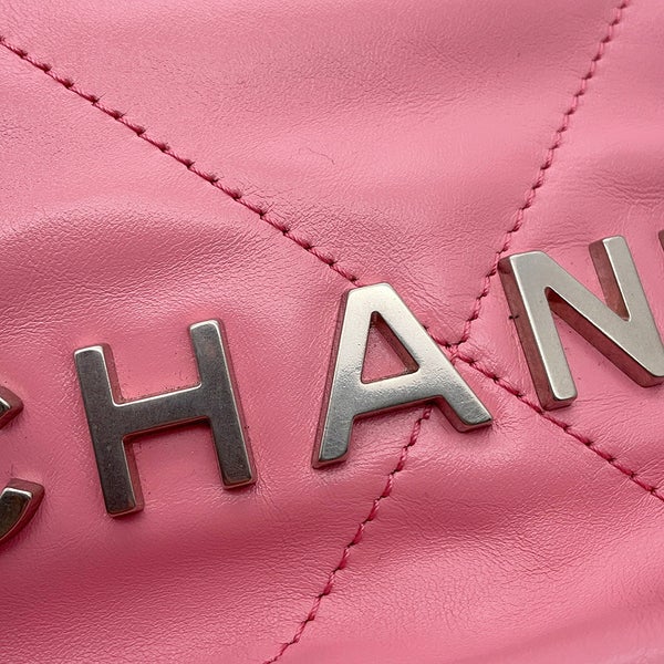 シャネル ハンドバッグ CHANEL 22 ミニ ココマーク シャイニーカーフスキン AS3980 CHANEL 2wayショルダーバッグ
